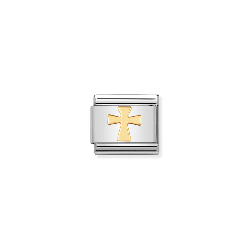 Nomination Composable Classic RELIGION Edelstahl und 18K-Gold (01_Kreuz)
