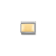 Nomination COMPOSABLE CLASSIC ENGRAVED SIGNS aus Edelstahl, mit 18Kt Gold verziert, (01_Plakette glatt)