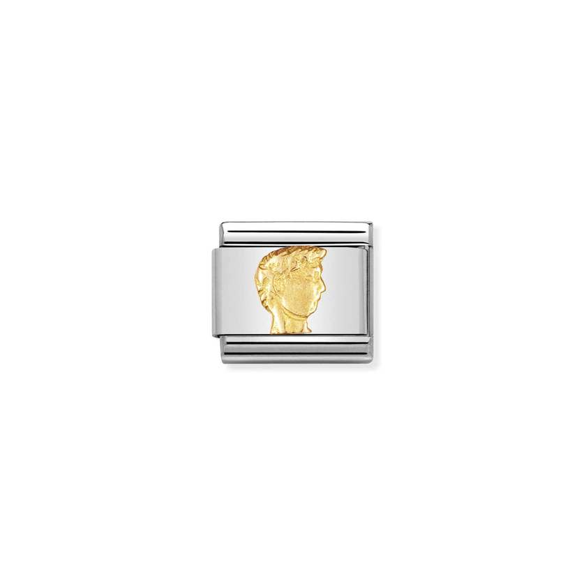 Nomination Composable Classic RELIEF MONUMENT Edelstahl und 18K-Gold (08_Kopf des David)