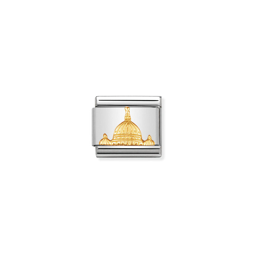 Nomination Composable Classic RELIEF MONUMENT Edelstahl und 18K-Gold (18_Kuppel Petersdom)