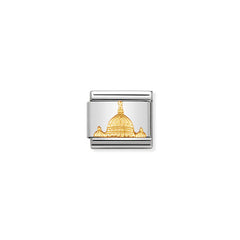 Nomination Composable Classic RELIEF MONUMENT Edelstahl und 18K-Gold (18_Kuppel Petersdom)