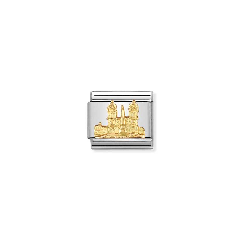 Nomination Composable Classic RELIEF MONUMENT Edelstahl und 18K-Gold (23_Piazza di Spagna)