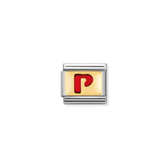Nomination Composable Classic BUCHST, ROT Edelstahl, Email und 18K-Gold (16_P)