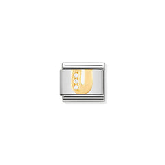 Nomination Comp, Classic BUCHST, Edelstahl, 18K-Gold und Cubic Zirc, (21_U)