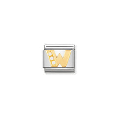 Nomination Comp, Classic BUCHST, Edelstahl, 18K-Gold und Cubic Zirc, (23_W)