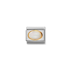 Nomination COMPOSABLE CLASSIC Edelsteine, Edelstahl und 18k gold (12_PERLMUTT WEISS)
