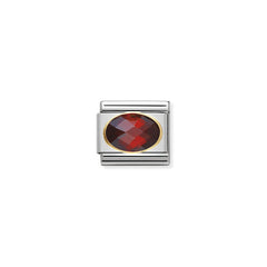 Nomination Comp, Classic CUBIC ZIRCONIA FACETTIERT Edelstahl, 18K-Gold (005_ROT)