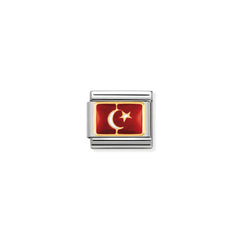 Nomination Composable Classic FLAGGE EUROPA Edelstahl, Email und 18K-Gold (20_TURKEI)