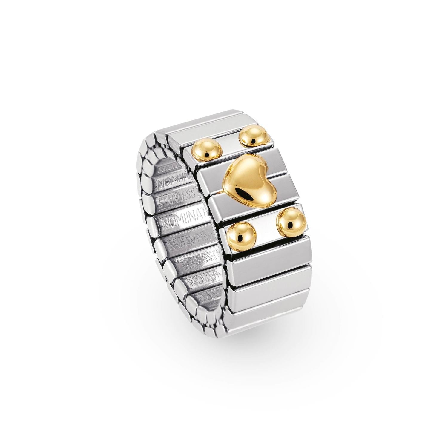 Nomination Ringe XTE MEDIUM aus Edelstahl und 18K-Gold mit 1 Symbol (005_Herz)