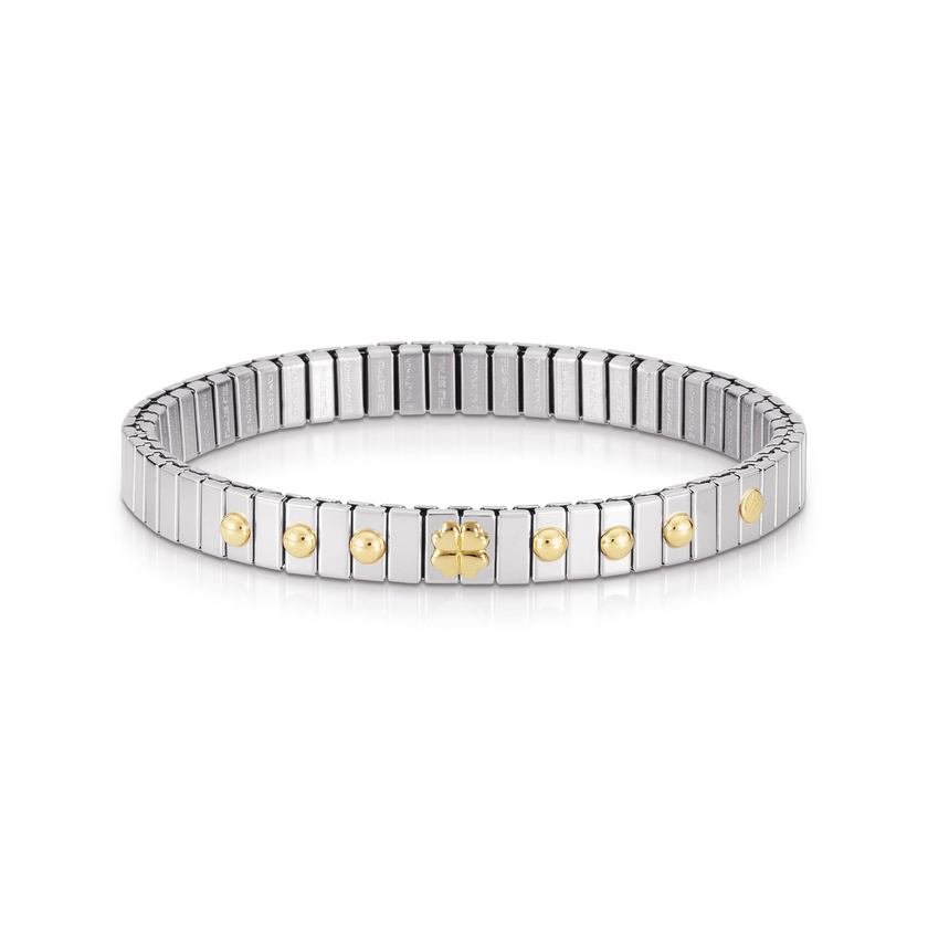 Nomination Armbander XTE SMALL aus Edelstahl und 18K-Gold mit einem Symbol (004_Glucksklee)