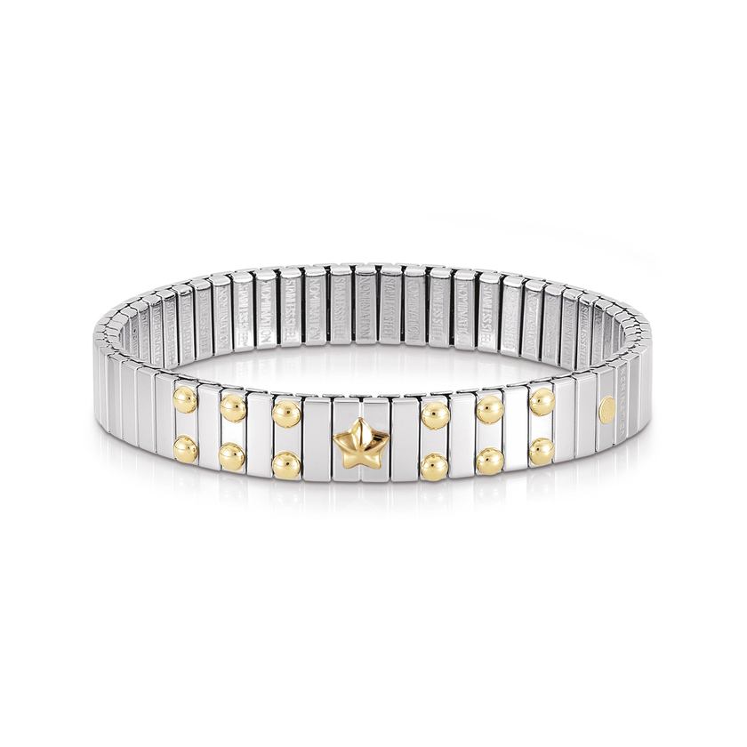 Nomination Armbander XTE MEDIUM aus Edelstahl und 18K-Gold mit 1 Symbol (007_Stern)