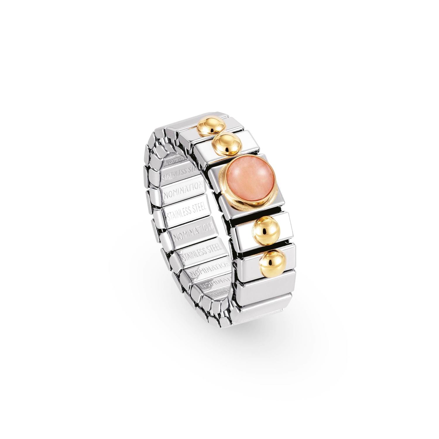 Nomination Ringe XTE SMALL aus Edelstahl und 18K-Gold mit 1 Edelstein (010_KORALLE ROSA)