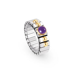 Nomination Ringe XTE SMALL aus Edelstahl und 18K-Gold sowie 1 Halbedelstein (002_AMETHYST)