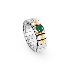 Nomination Ringe XTE SMALL aus Edelstahl und 18K-Gold sowie 1 Halbedelstein (009_SMARAGD)