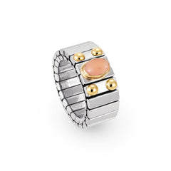 Nomination Ringe XTE MEDIUM aus Edelstahl und 18K-Gold mit 1 Edelstein (010_KORALLE ROSA)