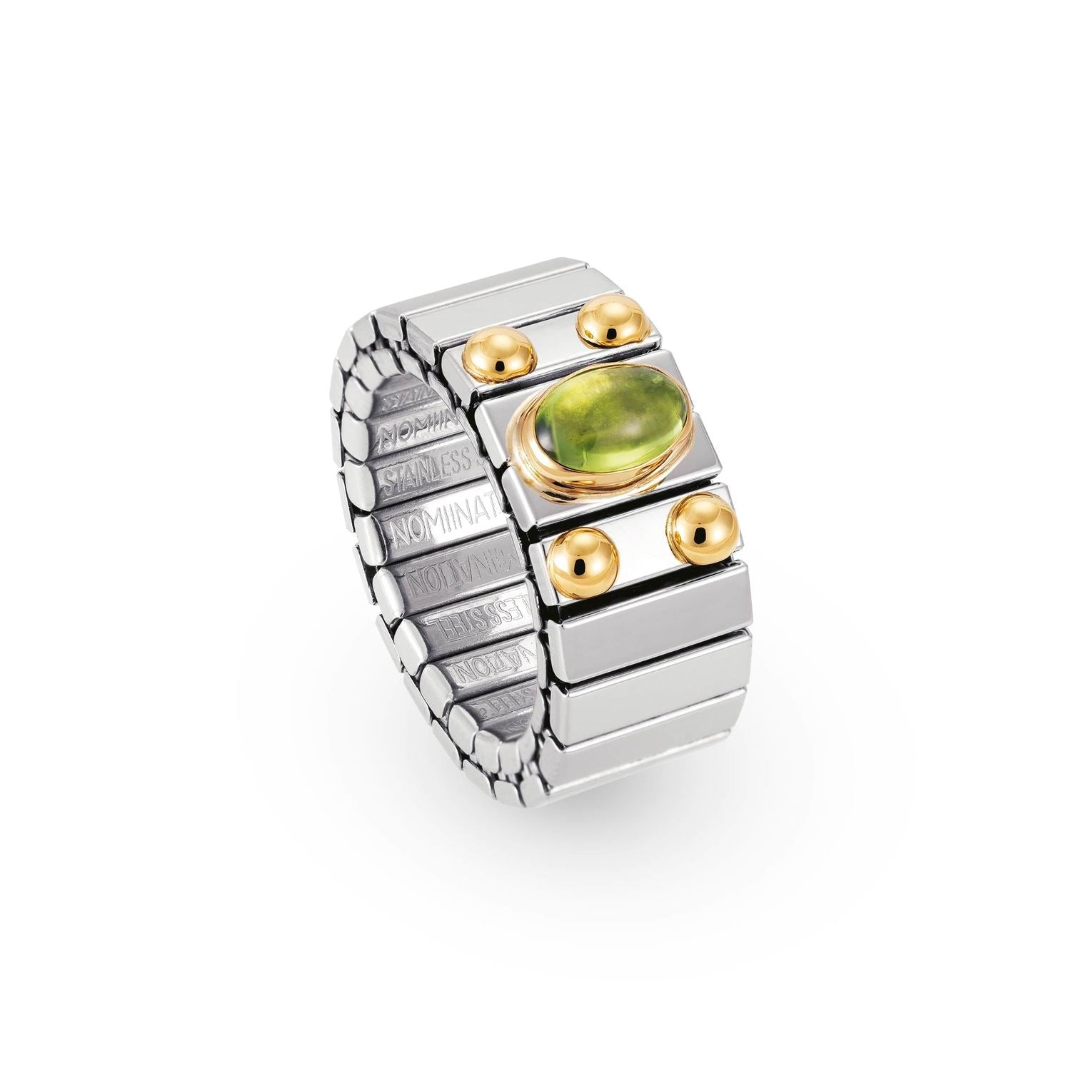 Nomination Ringe XTE MEDIUM Edelstahl und 18K-Gold mit 1 Halbedelstein (005_PERIDOT)