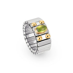 Nomination Ringe XTE MEDIUM Edelstahl und 18K-Gold mit 1 Halbedelstein (005_PERIDOT)