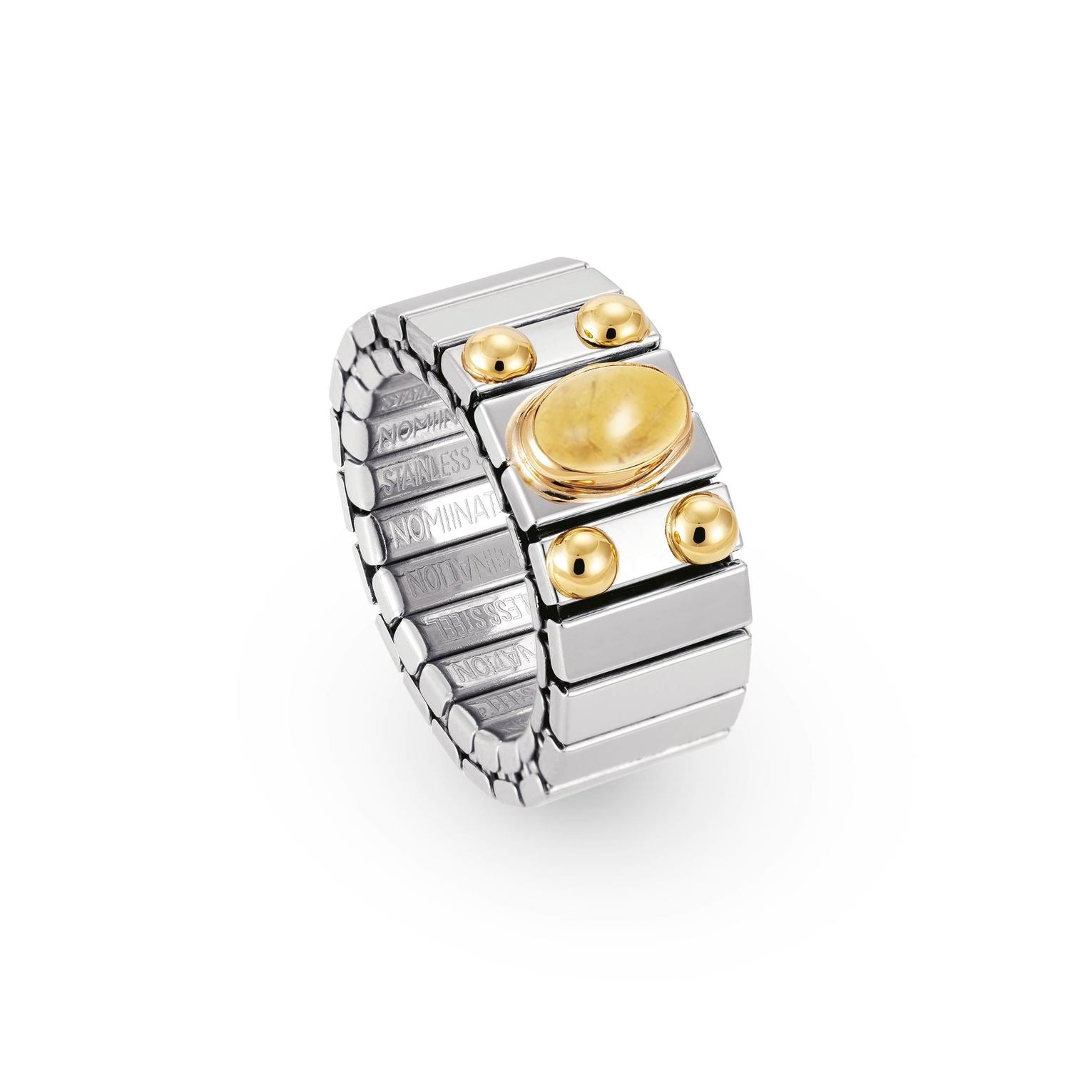 Nomination Ringe XTE MEDIUM Edelstahl und 18K-Gold mit 1 Halbedelstein (007_CITRIN)