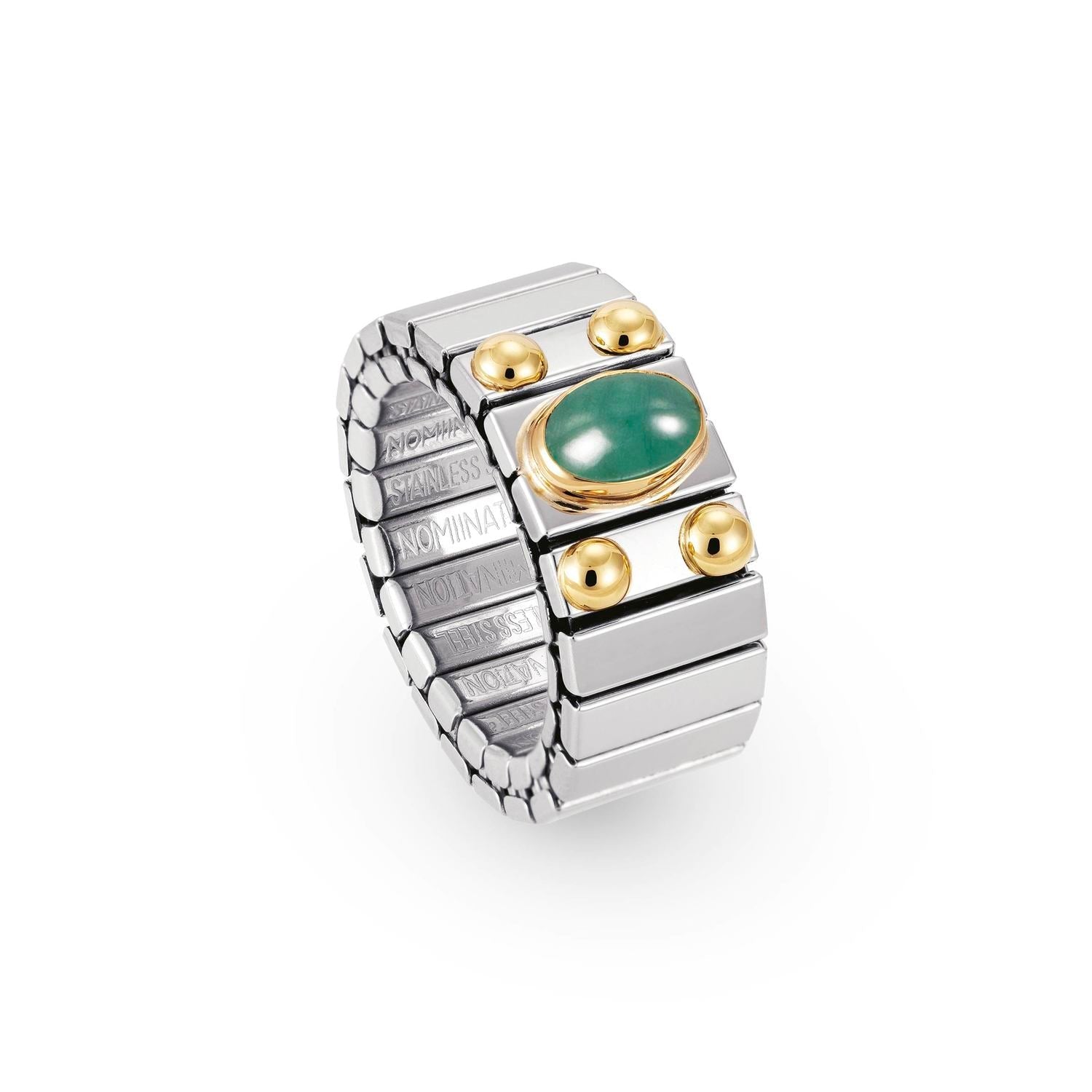 Nomination Ringe XTE MEDIUM Edelstahl und 18K-Gold mit 1 Halbedelstein (009_SMARAGD)