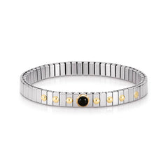 Nomination Armbander XTE SMALL aus Edelstahl und 18K-Gold mit 1 Edelstein (002_ACHAT SCHWARZ)