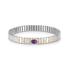 Nomination Armbander XTE SMALL Edelstahl und 18K-Gold und 1 Halbedelstein (002_AMETHYST)