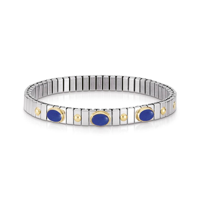 Nomination Armbander XTE SMALL aus Edelstahl und 18K-Gold mit drei Edelsteinen (009_LAPISLAZULI)