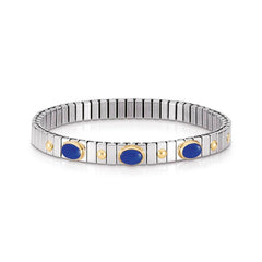 Nomination Armbander XTE SMALL aus Edelstahl und 18K-Gold mit drei Edelsteinen (009_LAPISLAZULI)