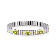 Nomination Armbander XTE SMALL Edelstahl und 18K-Gold und 3 Halbedelst, (005_PERIDOT)