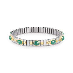 Nomination Armbander XTE SMALL Edelstahl, 18K-Gold und zehn Halbedelsteinen (009_SMARAGD)