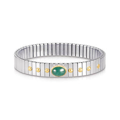 Nomination Armbander XTE MEDIUM Edelst, und 18K-Gold mit 1 Halbedelstein (009_SMARAGD)