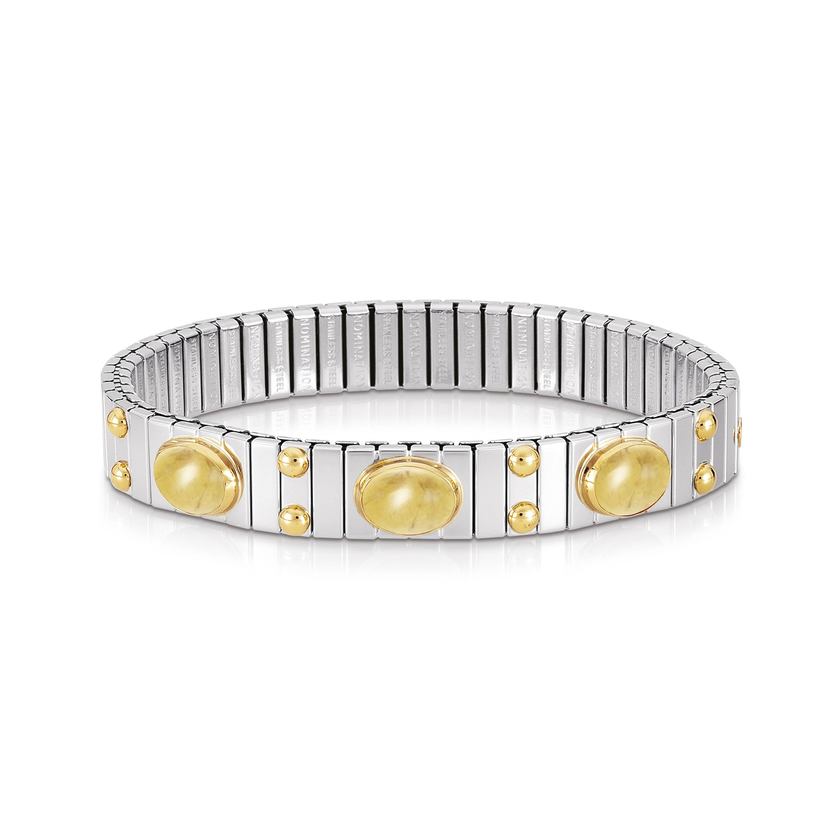 Nomination Armbander XTE MEDIUM Edelstahl und 18K-Gold mit 3 Halbedelsteinen (007_CITRIN)