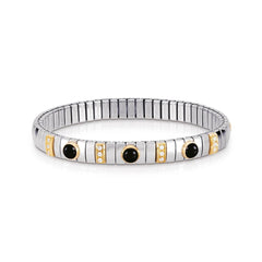 Nomination Armbander N,Y, SMALL Edelstahl, 18K-Gold, Cub, Zirc und Edelsteinen (002_ACHAT SCHWARZ)