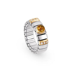 Nomination Ringe N,Y, SMALL aus Edelstahl, 18K-Gold, Cub, Zirc und Edelsteinen (001_BERNSTEIN)