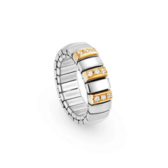 Nomination Ringe N,Y, SMALL aus Edelstahl und 18K-Gold mit Cubic Zirconia (001_WEISS)
