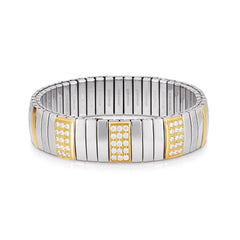 Nomination Armbander N,Y, EXTRA LARGE Edelstahl, 18K-Gold und Cubic Zirconia (001_WEISS)