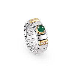 Nomination Ringe N,Y, SMALL Edelstahl, 18K-Gold, Cub, Z, und Halbedelst, (009_SMARAGD)