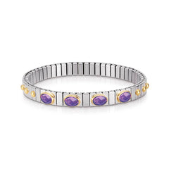 Nomination Armbander XTE SMALL Edelstahl und 18K-Gold Zirkone FACETTIERT (001_VIOLETT)