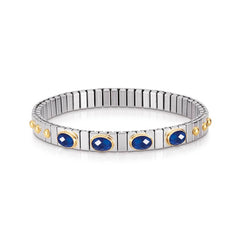 Nomination Armbander XTE SMALL Edelstahl und 18K-Gold Zirkone FACETTIERT (007_BLAU)