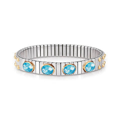 Nomination Armbander XTE MEDIUM Edelstahl und 18K-Gold Zirkone FACETTIERT (006_HIMMELBLAU)