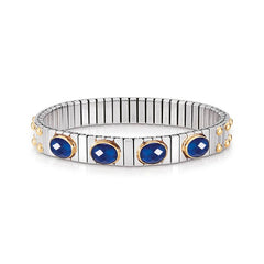 Nomination Armbander XTE MEDIUM Edelstahl und 18K-Gold Zirkone FACETTIERT (007_BLAU)