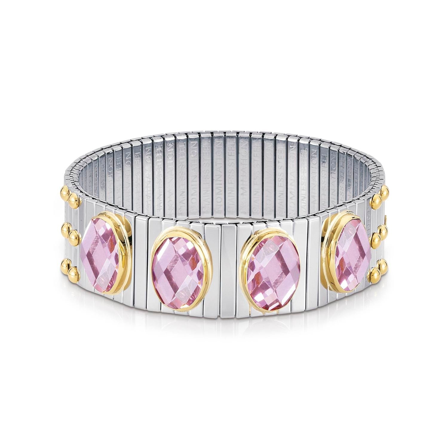 Nomination Armbander XTE EXTRA LARGE Edelst,, 18K-Gold Zirkone FACETTIERT (003_ROSA)