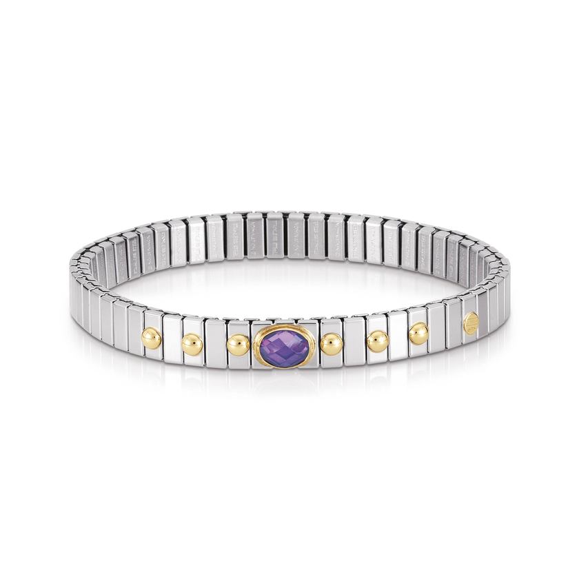 Nomination Armbander XTE SMALL Edelstahl und 18K-Gold Zirkone FACETTIERT (001_VIOLETT)