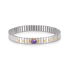Nomination Armbander XTE SMALL Edelstahl und 18K-Gold Zirkone FACETTIERT (001_VIOLETT)