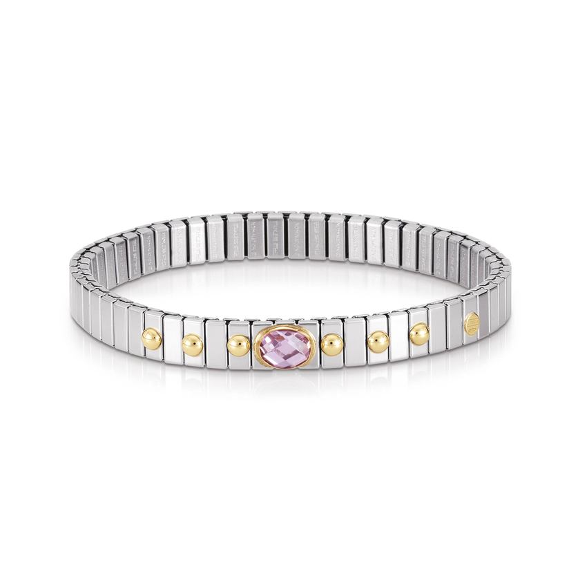 Nomination Armbander XTE SMALL Edelstahl und 18K-Gold Zirkone FACETTIERT (003_ROSA)