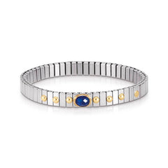 Nomination Armbander XTE SMALL Edelstahl und 18K-Gold Zirkone FACETTIERT (007_BLAU)