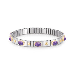 Nomination Armbander XTE SMALL Edelstahl und 18K-Gold Zirkone FACETTIERT (001_VIOLETT)