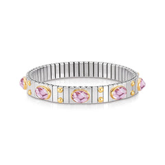 Nomination Armbander XTE MEDIUM Edelstahl und 18K-Gold Zirkone FACETTIERT (003_ROSA)