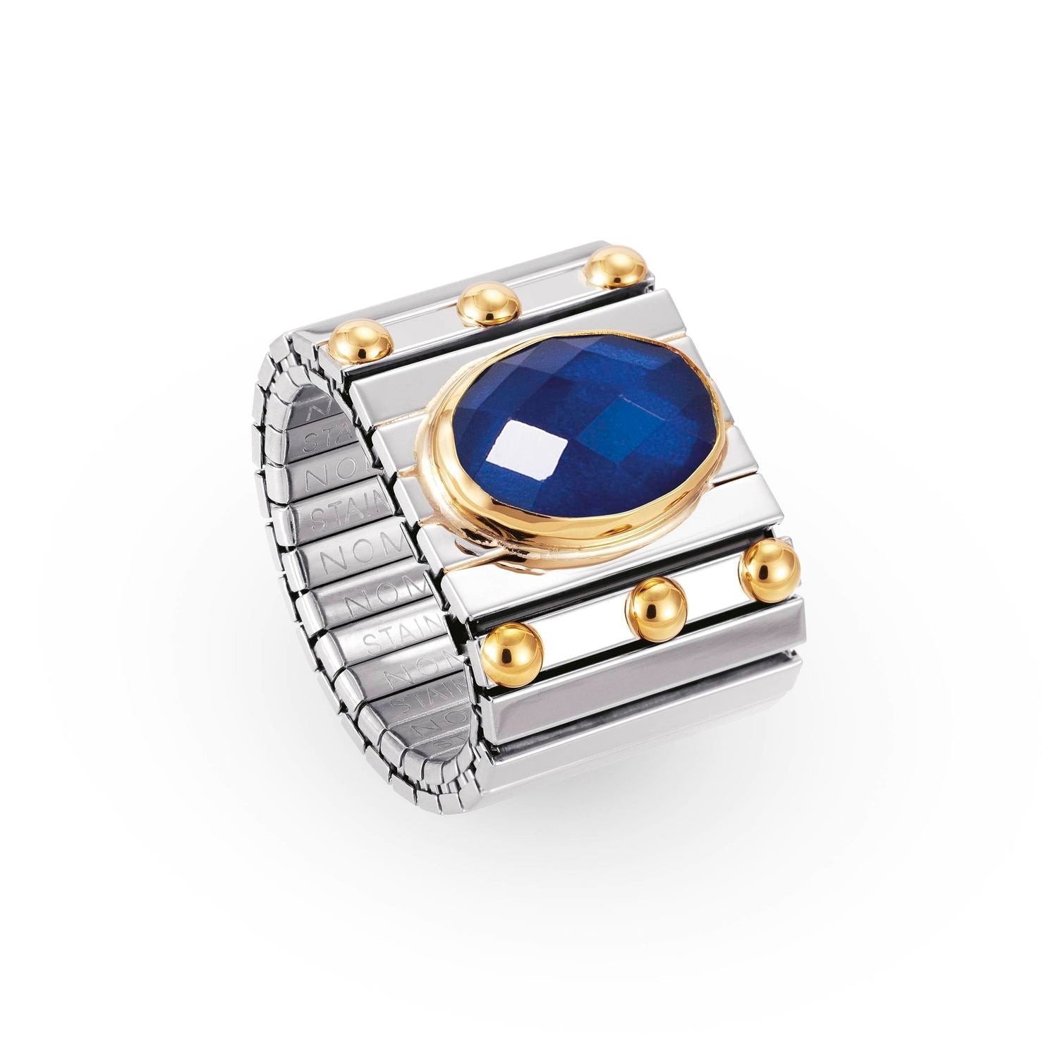 Nomination Ringe XTE EXTRA LARGE Edelstahl, 18K-Gold und FACETT, Zirkon (007_BLAU)