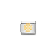 Nomination Composable Classic GOOD LUCK Edelstahl und 18K-Gold (06_Glucksklee)