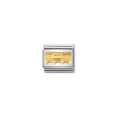 Nomination Composable Classic RELIEF MONUMENT Edelstahl und 18K-Gold (24_Ponte Vecchio)